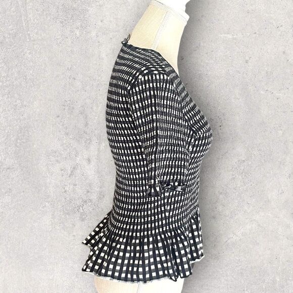 Scotch and Soda | EUC Women’s Smocked tee with peplum hem in  Black check Size M - Picture 4 of 6